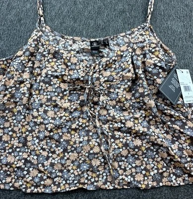Volcom Shirt Womens Large 10 Multicolor Floral Cami Naw Beach Blouse Top New - Image 1 of 4