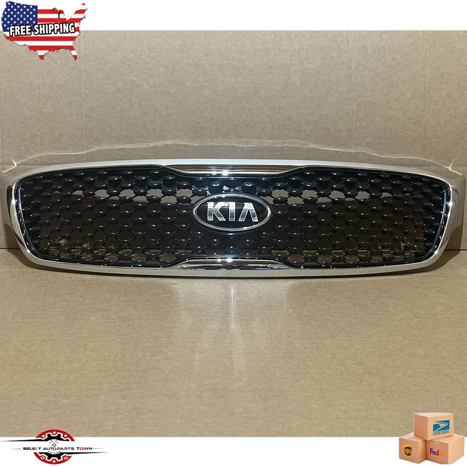 Fits 2016 2017 2018 Kia Sorento New Front Bumper Grille Assembly & EMBLEM 2PC Foto 1 de 4