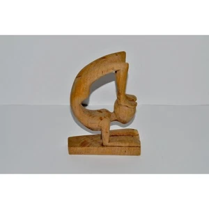 Vintage Wooden Gymnast Sculpture, Sugar Wood Folk Art Carving, Contortionist - Bild 1 von 10