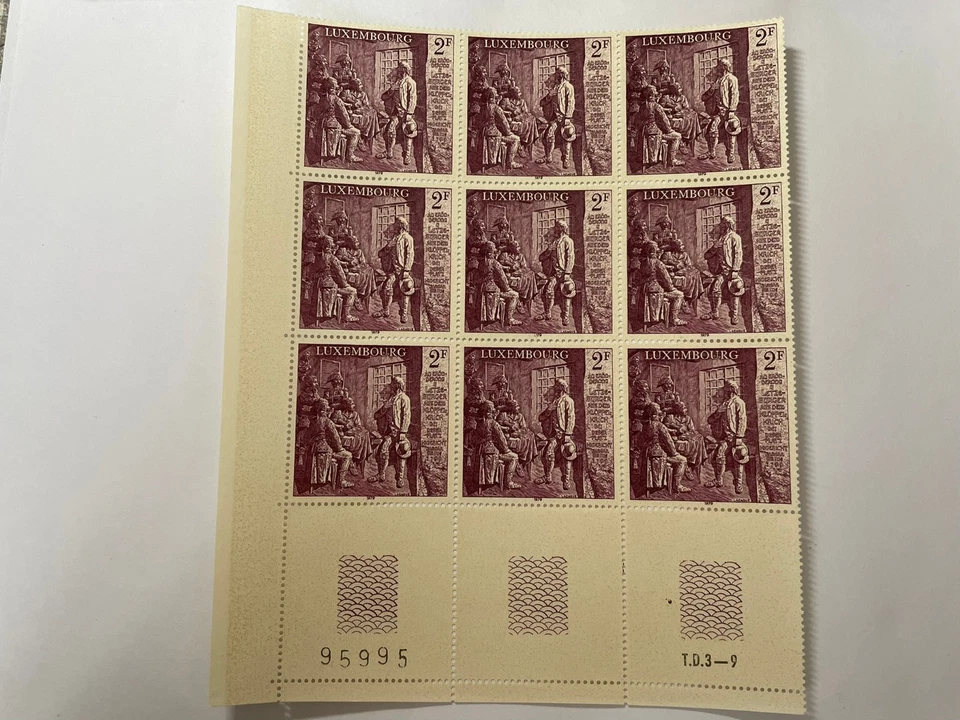 Bloc de 9 timbres N°990 LUXEMBOURG neufs coin daté année 1979. - Photo 1/1