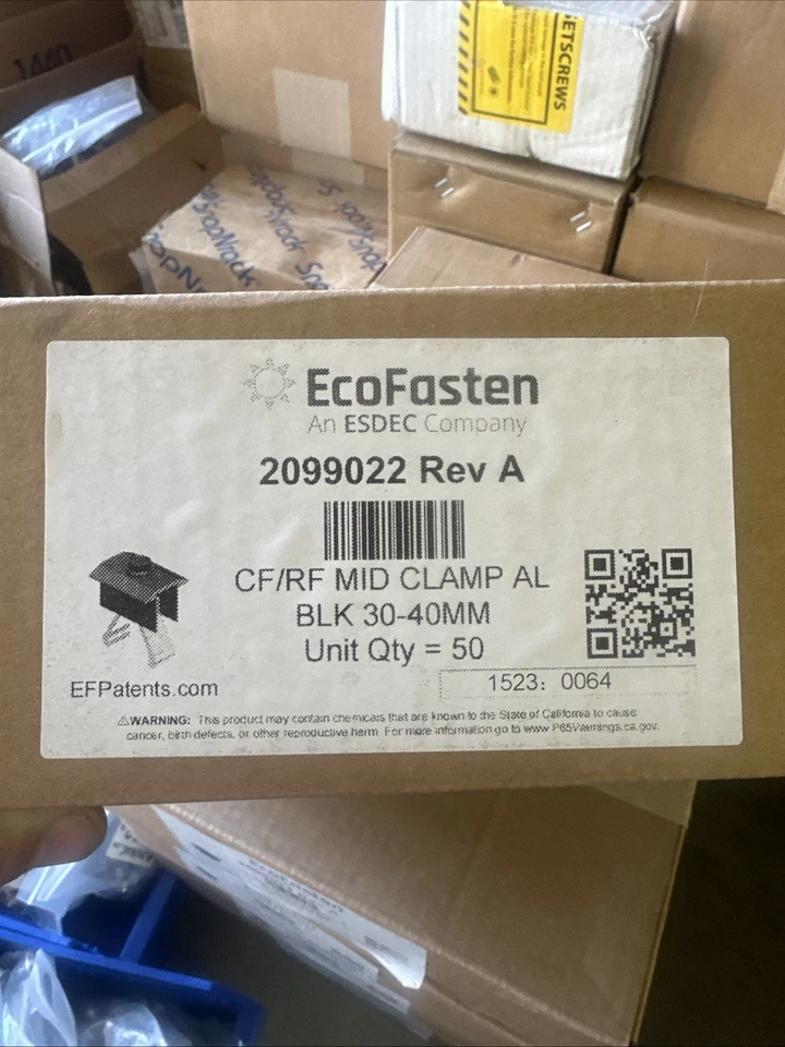 EcoFasten Rev A Mid Clamp Blk CF/RF — 第 1/4 张图片