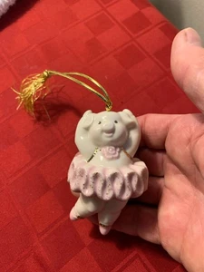 Vintage Lenox Christmas Ornament Pink Pig Pirouette Ballerina 2003 - Picture 1 of 13