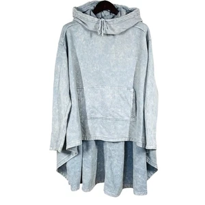 Free People We The Free Extreme Washed Hoodie Light Blue Oversized Pocket Sz L - Picture 1 of 8