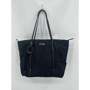 Tumi Voyageur Q Beuteltasche in Schwarz mit Lederbesatz 18" x 12" x 6,5" Reise Handgepäck - Bild 1 von 11
