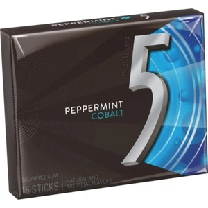 Wrigley's 5 Cobalt Peppermint Chewing Gum 15 Sticks 40 Packs Free Shipping - Picture 1 of 1