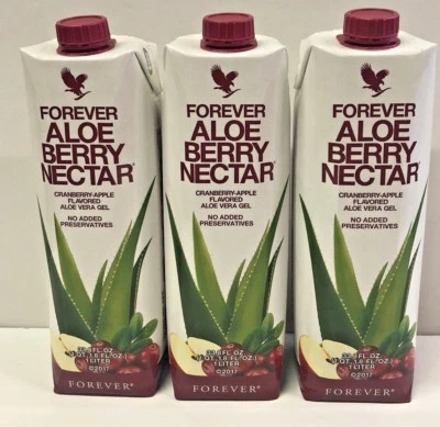 3X PIEZAS FOREVER ALOE BERRY NECTAR GEL STABILIZED PACK OF 3   FREE SHIP! - Image 1 of 4