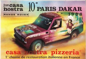 RANGE ROVER TEAM CASA NOSTRA PARIS DAKAR RALLY 1988 PEGATINA ORIGINAL AUTOCOLLANT - Imagen 1 de 2