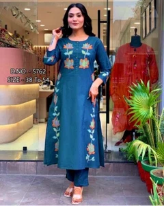 S To 3XL Size Kurta Palazzo Set Indian Designer Salwar Kameez Readymade 2 Piece - Picture 1 of 8