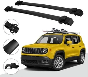 2Pcs Fit for Jeep Renegade 2015-2020 Aluminum Roof Rail Rack Cross Bars Crossbar - Picture 1 of 8