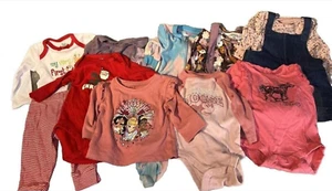 Toddler Baby Girls Clothes Lot 6 Months 13 Pieces Baby Clothes Sleepers Dress - Picture 1 of 8