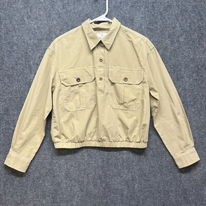 AG Adriano Goldschmied Womens Shirt Long Sleeve Khaki Elastic Waist Pullover Med - Picture 1 of 16