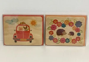 Night Owl Paper Goods Real Wood Eco Sustainable Greeting Cards Lot X 2 - Picture 1 of 9