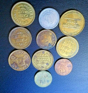 Moneda ficha de inodoro MÁS otras monedas y fichas ENVÍO GRATUITO TOTAL 10 PIEZAS - Imagen 1 de 16