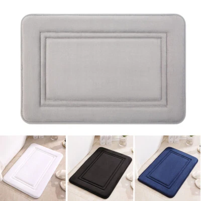 2Pcs Coral Velvet Absorbent Non-Slip Floor Mat Bathroom Kitchen Carpet  - Bild 1 von 4