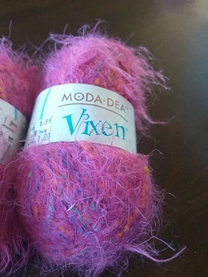 2 Skeins Moda Dea Vixen Yarn See The Fuchsia # 3766 Crochet Craft 50g Each Spain - Image 1 of 4