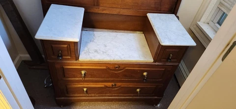 Antique Victorian Dresser and single bed frame Cover