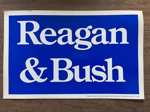 Letrero de 22x14 yardas Ronald Reagan & Bush for President 1980 vintage/nunca usado Texas - Imagen 1 de 2