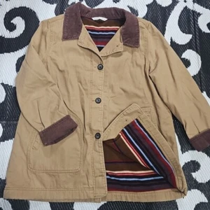 Woolrich Button Up Shacket Jacket Lined Womens XL Corduroy Collar Wrist Cottage  - Picture 1 of 9