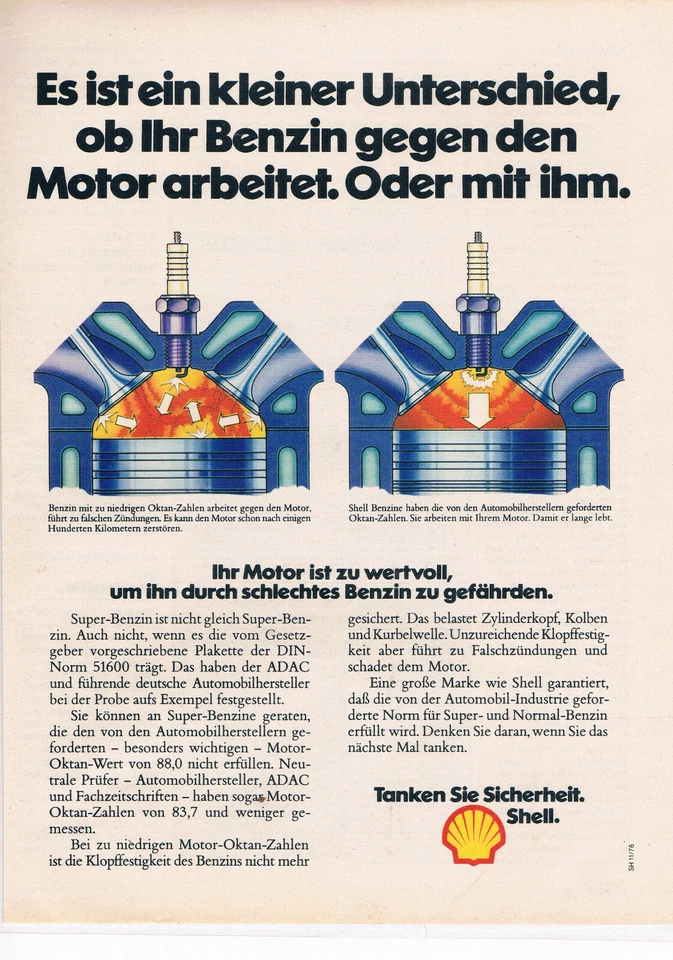 Shell Werbeanzeige Werbung Shell Benzin NG - Bild 1 von 1