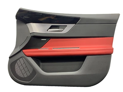 2016 - 2019 JAGUAR XF OEM FRONT RIGHT DOOR TRIM PANEL BLACK RED T2H9858 - Imagem 1 de 4