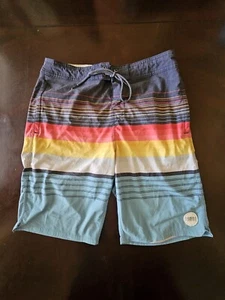 Oneill Board Shorts Mens 30 Cruzers Swim Trunks Stripes Pockets Stretch - Picture 1 of 5