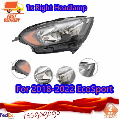 Right Side Halogen Headlamp For Ford Ecosport 2018-2021 2022 Headlight Foto 1 de 4