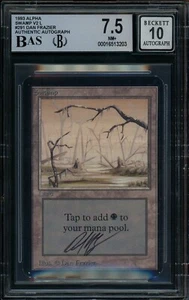 1993 Magic The Gathering Swamp ALPHA #291 Dan Frazier Signed BGS 7.5 AUTO 10 - Picture 1 of 2