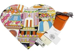 HERMES La Patisserie Francaise POCHETTE COEUR TWILL 32cm NOIR/ORANGE/MULTIC BNIB - Picture 1 of 6