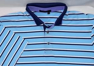 Greyson Herren L Aqua Weiß Blau Kurzarm Polo Neu ohne Etikett - Bild 1 von 6