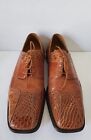 Chaussures Oxford hommes peau de crocodile cuir marron cuir David Eden taille 10 États-Unis