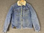 Vintage Lois Jacket Mens Small Sherpa Lined Denim Button Close Adult Blue