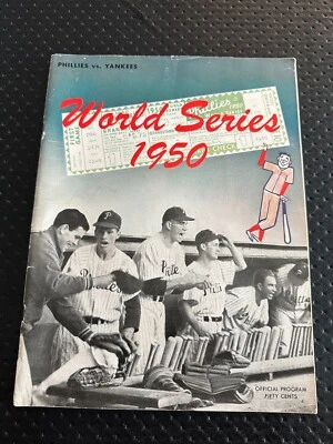 Vintage 1950 Yankees Phillies World Series Program DiMaggio - Image 1 of 2