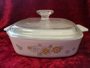 Vintage Corning Ware 1 Quart Kasserolle A-1-B mit Deckel A7C Blumenstrauß - Bild 1 von 3