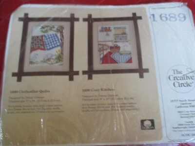 CREATIVE CIRCLE Vintage CLOTHESLINE QUILTS Counted Cross Stitch KIT - 1980's - Image 1 of 3