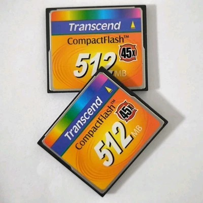 Lot of 2 Transcend CompactFlash CF Cards 512MB 45x | Vintage Tested Works - Image 1 of 4