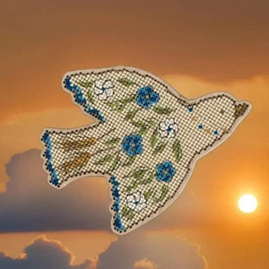 Hágalo usted mismo Kit de bordado punto de cruz en madera aciano pájaro artesanía regalo - Imagen 1 de 4