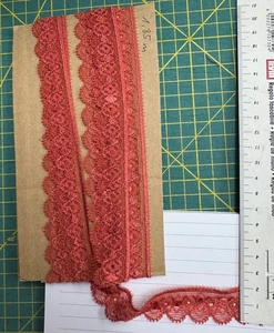 1,85 Meter elastische Spitze 2 cm breit TOMATENROT Spitzenborte - Bild 1 von 1