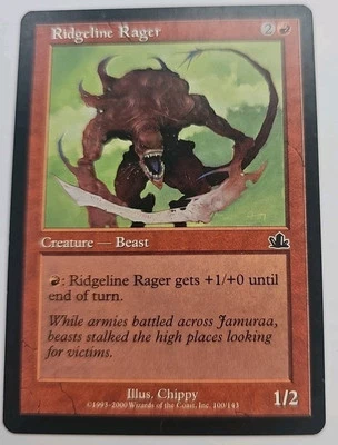 MTG Magic The Gathering Card Ridgeline Rager Creature Beast Red Prophecy  - Image 1 of 2