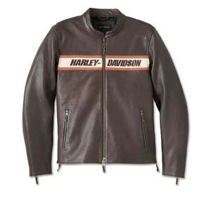 NEW HARLEY-DAVIDSON, MENS SIZE 2XL, VICTORY LANE II LEATHER🟤JACKET-MSRP $500.00 - Picture 1 of 8