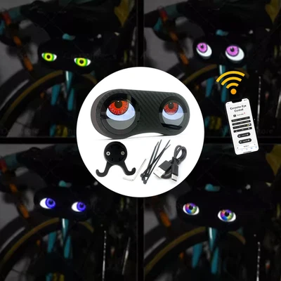 DIY LED Motorrad Fahrrad Fahren Hilfs Devil Eye Licht Ausdauer USB Dynamisches - Image 1 of 4