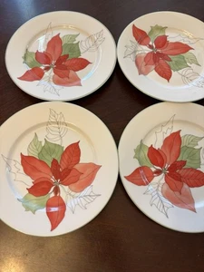 BLOCK SPAL Weihnachtsstern Salatteller Aquarelle Mary Lou Goertzen 1982 Set 4 - Bild 1 von 4