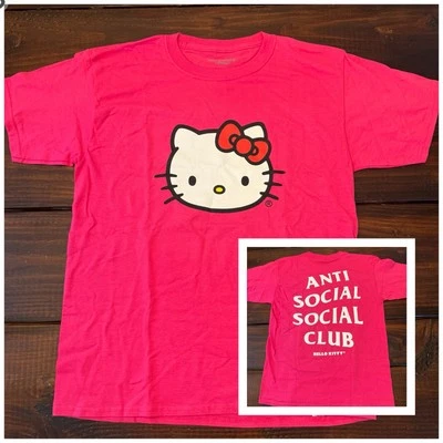 Camiseta Anti Social Social Club X Hello Kitty Rosa Talla XS NUEVA ASSC Foto 1 de 4