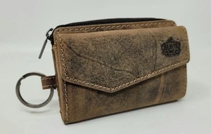 Leder Schlüsseletui mit Kleingeldfach Geldbörse Geldbeutel Schlüsseltasche braun - Bild 1 von 12
