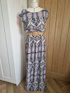Pretty Long Patterned Papaya Summer Dress With Elasticated Waist, Size 10 - Picture 1 of 7
