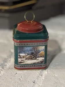 Vintage Currier And Ives Small Holiday Tin - Picture 1 of 8