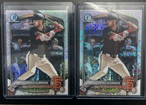 Bryce Eldridge 2025 Bowman Chrome 2 Karten Lot Mini Diamond and Shimmer Giants - Bild 1 von 2