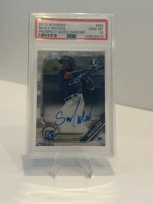 2019 Seuly Matias Bowman Prospect Auto Chrome #CPA-SM KC Royals PSA 10 - Image 1 of 2