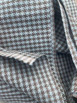 Sitting Embossed Fabric Upholstery Pepita Houndstood for  Porsche Blue-Brown - Image 1 of 4