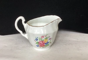 Adderley Fine Bone China Creamer Pitcher England White & Floral Vintage - Picture 1 of 7