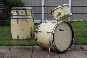Vintage 1950s Trixon Luxus 4pc Drum Kit in White Marine Pearl - 14/13/16/20 - Picture 1 of 18